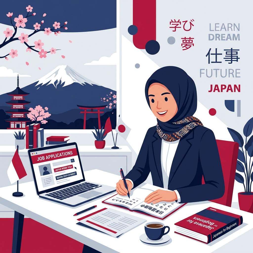 Ilustrasi Belajar Bahasa Jepang